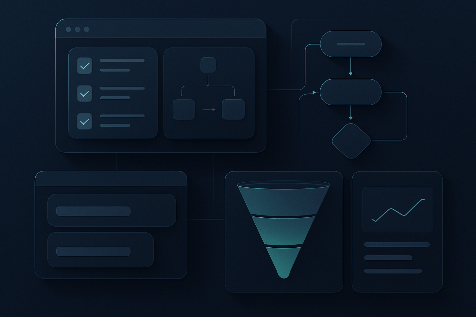 Concept illustration supporting the 'Features & Capabilities' section of the Mailchimp review.