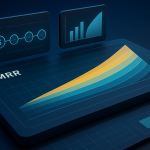Editorial hero illustration representing ChartMogul as an AI-assisted software tool.