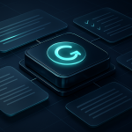 Editorial hero illustration representing Grammarly as an AI-assisted software tool.