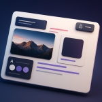 Editorial hero illustration representing Adobe Express as an AI-assisted software tool.