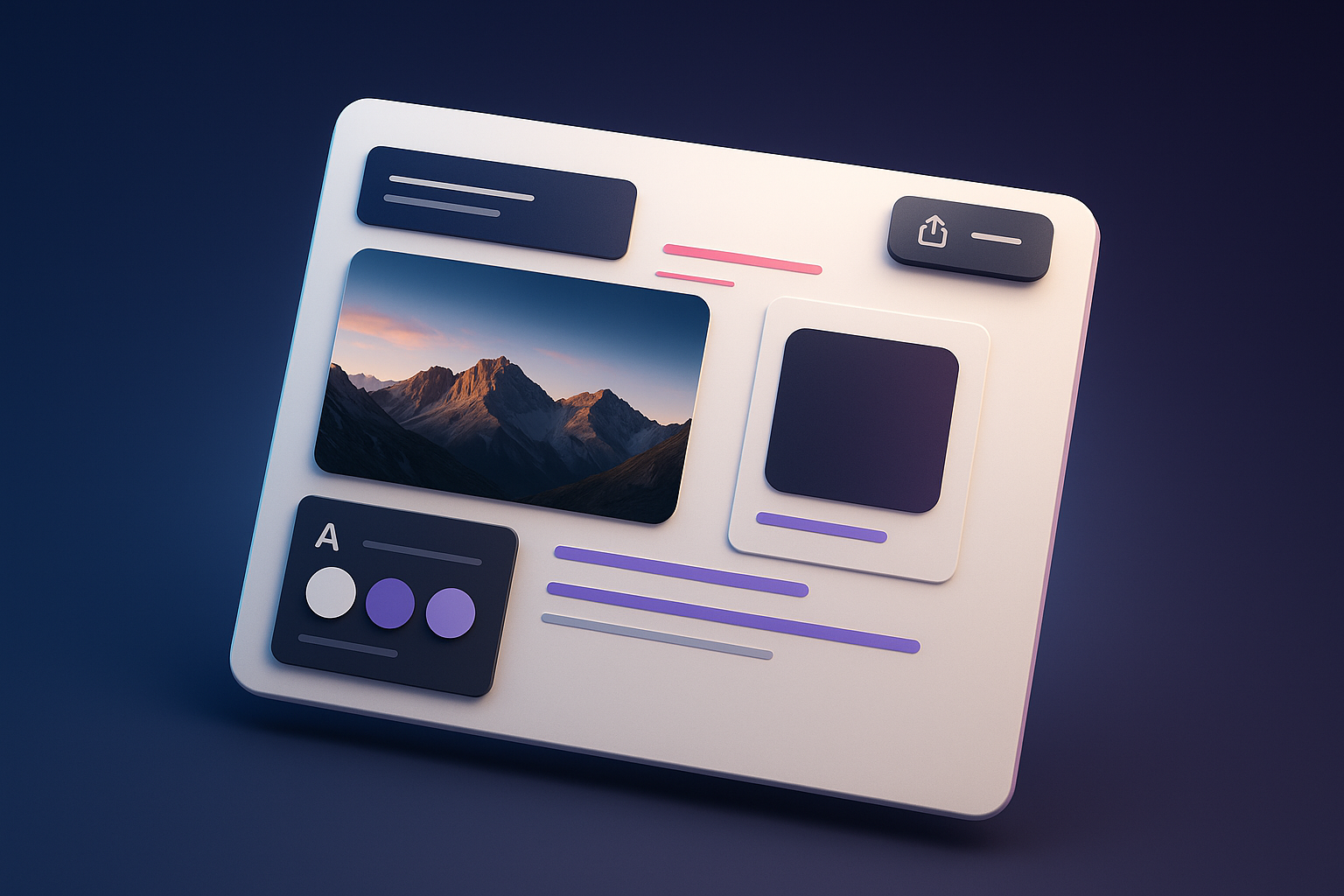 Editorial hero illustration representing Adobe Express as an AI-assisted software tool.