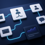 Editorial hero illustration representing Brevo as an AI-assisted software tool.