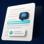 Editorial illustration for Rytr showing draft-and-revision panels, sentence guidance rails, and tone-guidance side panels.