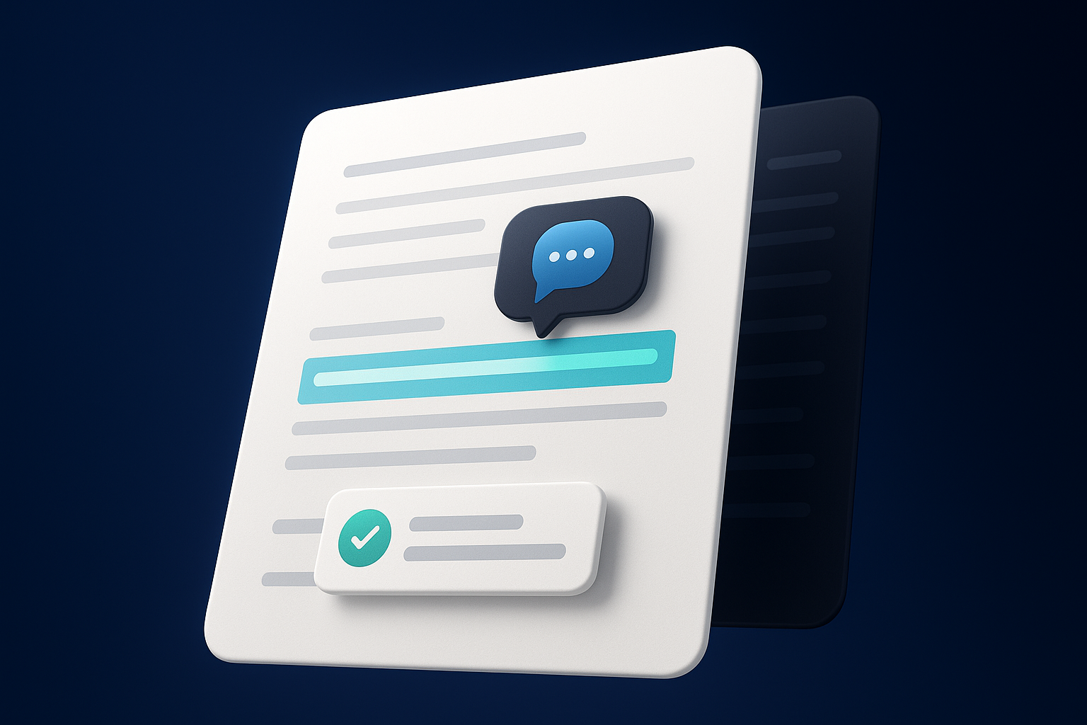 Editorial illustration for Rytr showing draft-and-revision panels, sentence guidance rails, and tone-guidance side panels.